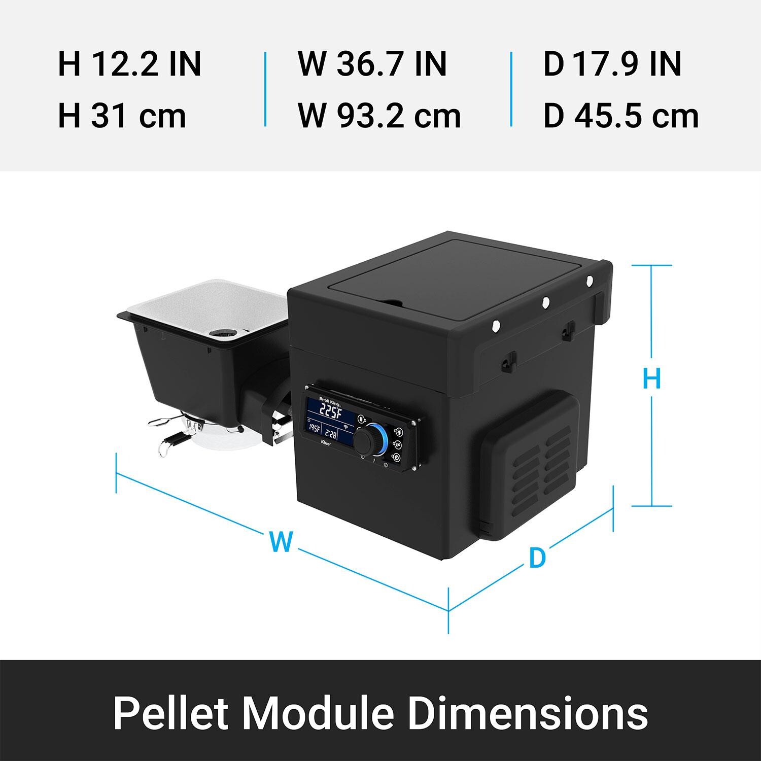 Broil King 675001 Baron 5 Burner Pellet Module Conversion Kit - Black - Dimensions thumbnail