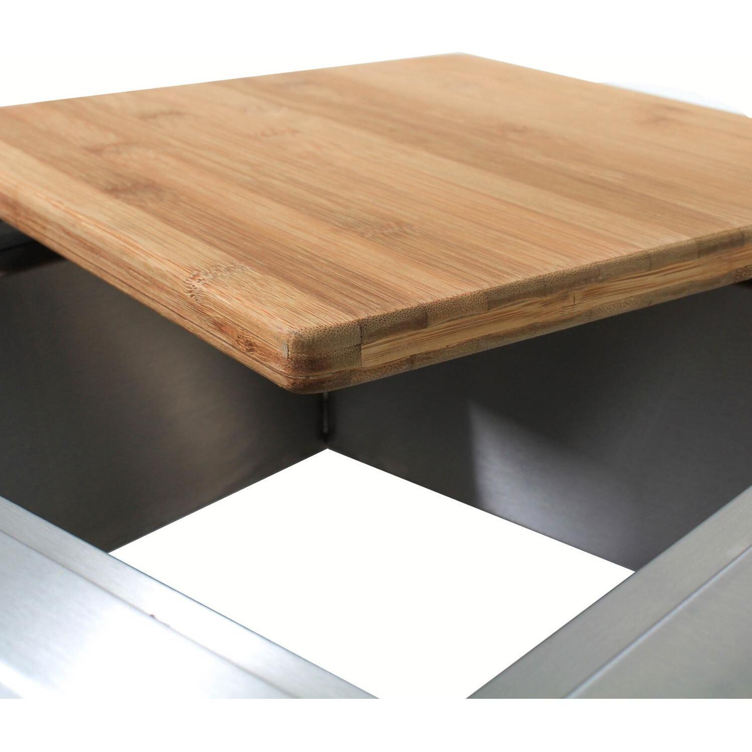 Blaze 15-Inch Trash Chute With Cutting Board - Side View thumbnail