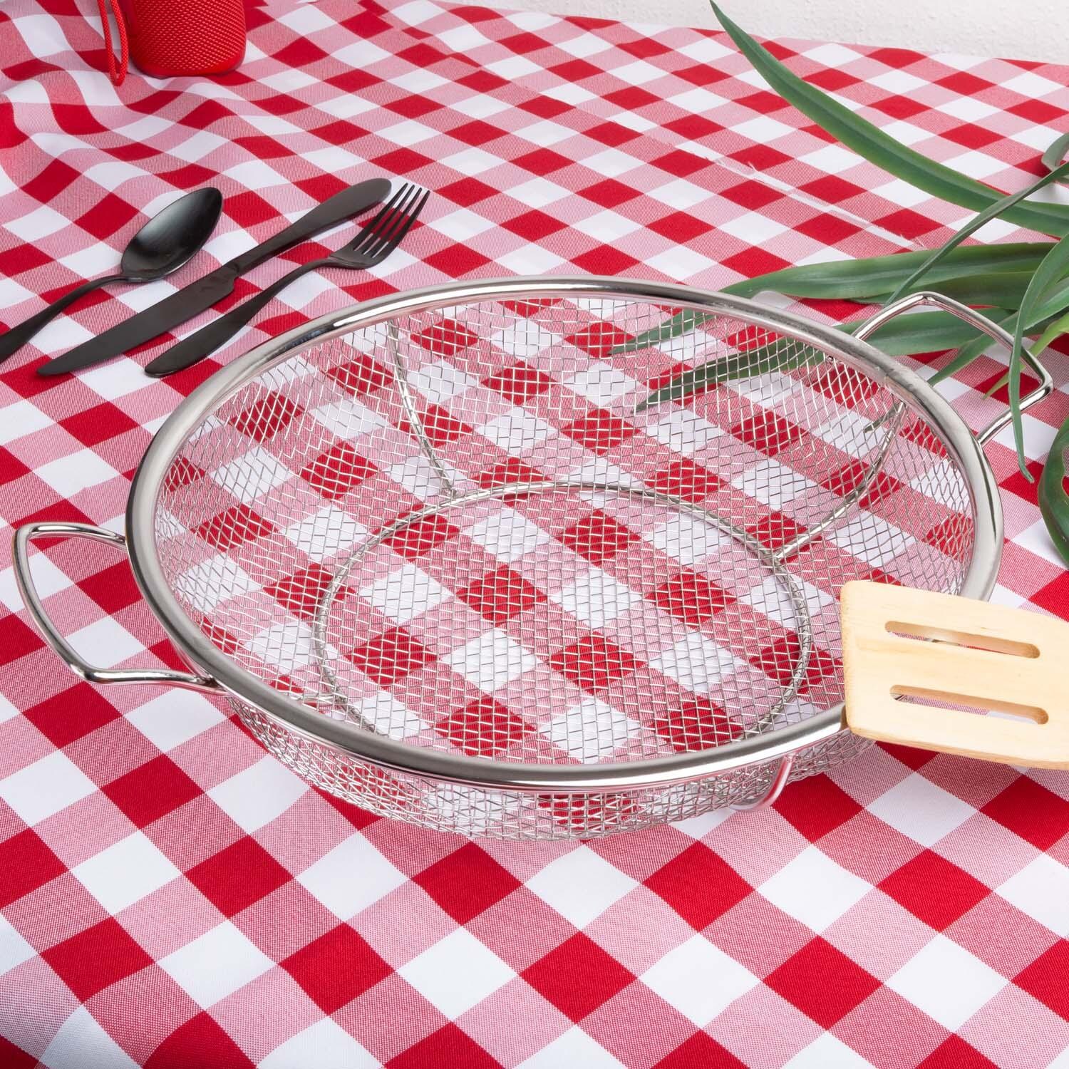 Outset  76518 SS Round Shallow Grill Basket - Lifestyle thumbnail