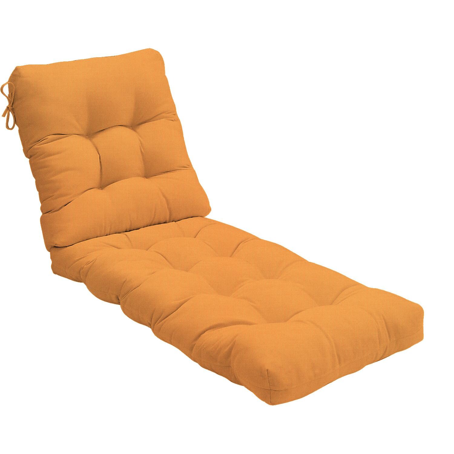 Sunbrella Canvas Tangerine Extra Long Outdoor Replacement Chaise Lounge Cushion By BBQGuys