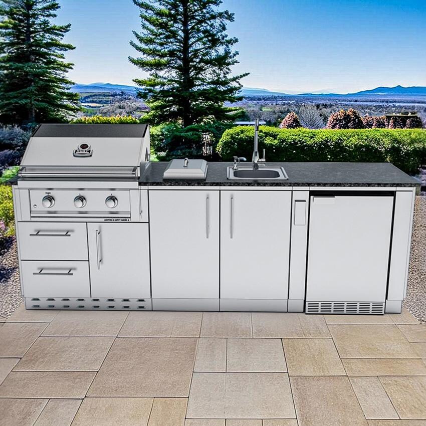 Outdoor Kitchen Side Burner Sunstone Grills Bayou 1/2 Ft Outdoor Kitchen Island W/ Natural Gas