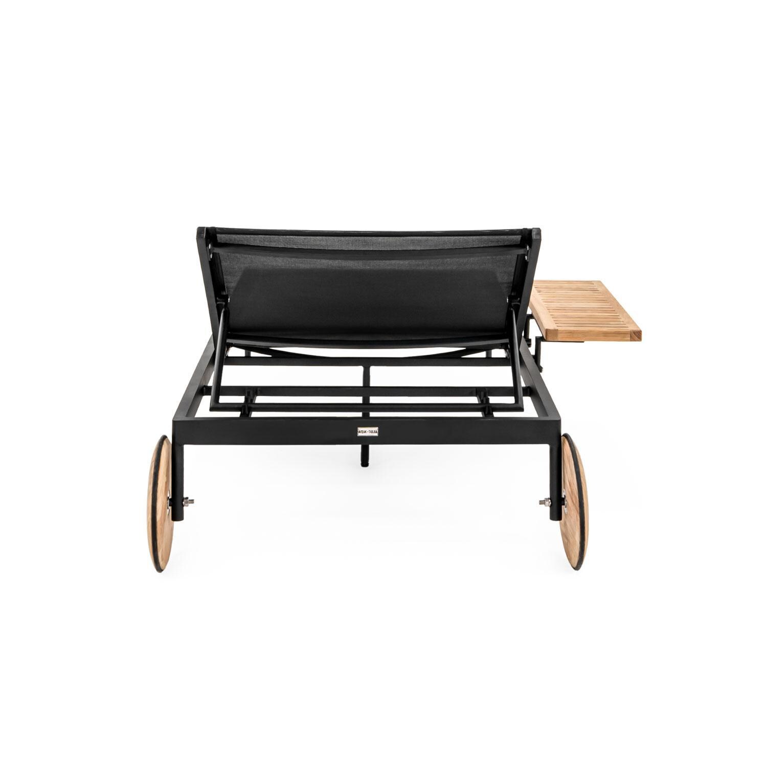 Teak + Table St Barts Aluminum Chaise Lounge in Black - Back - White Background thumbnail