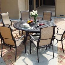 Darlee Monterey 8 Piece Sling Patio Dining Set With Lazy Susan image