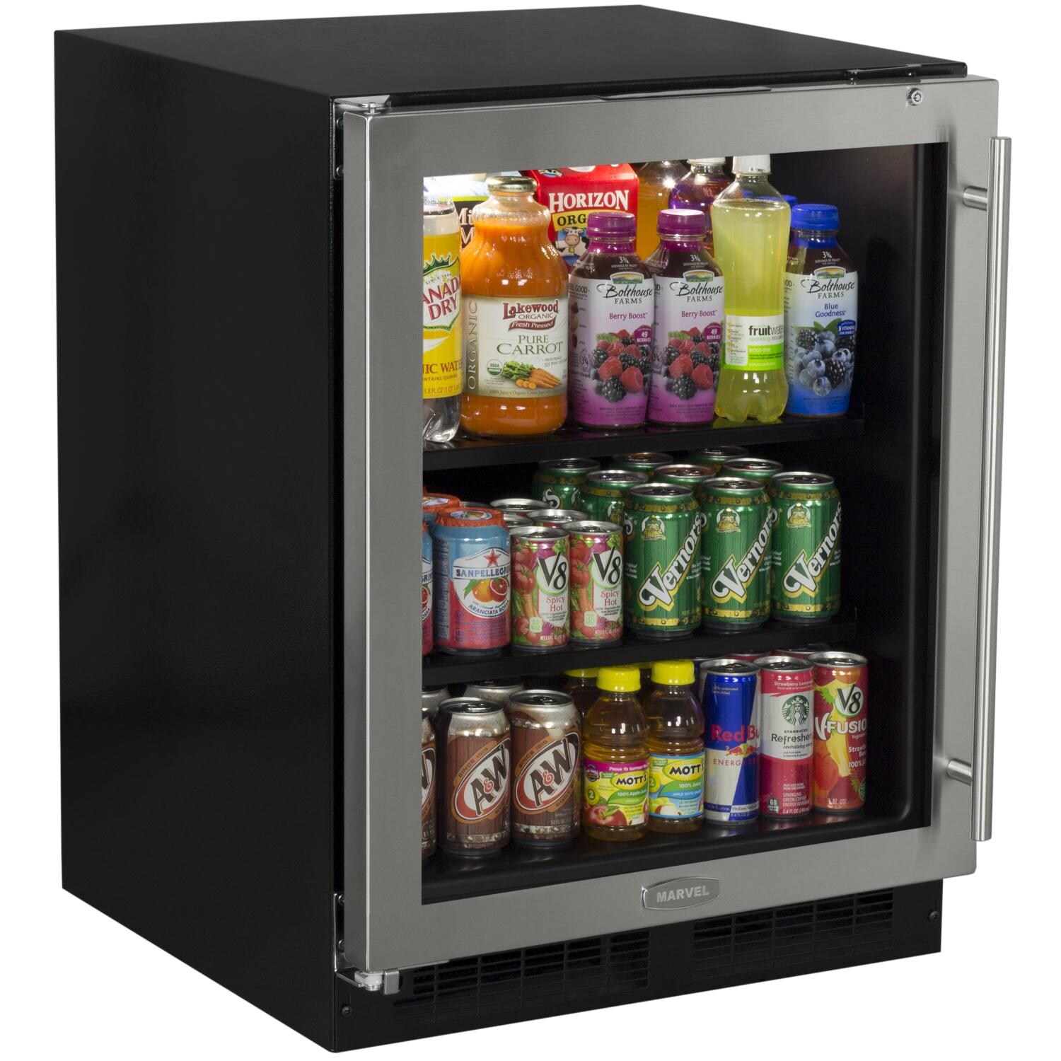 Marvel 24-Inch Left Hinge ADA Compliant Beverage Center - Stainless Steel - MA24BCG1LS