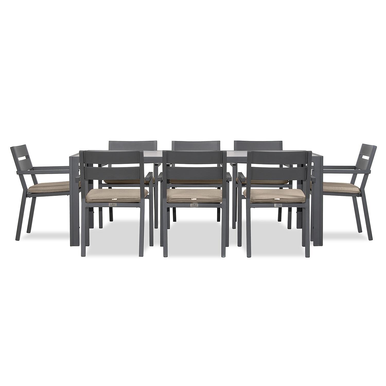 Calm Bay 9 Pc Rectangular Dining Set in Slate/Heather Beige by Lakeview - White Background 3 thumbnail