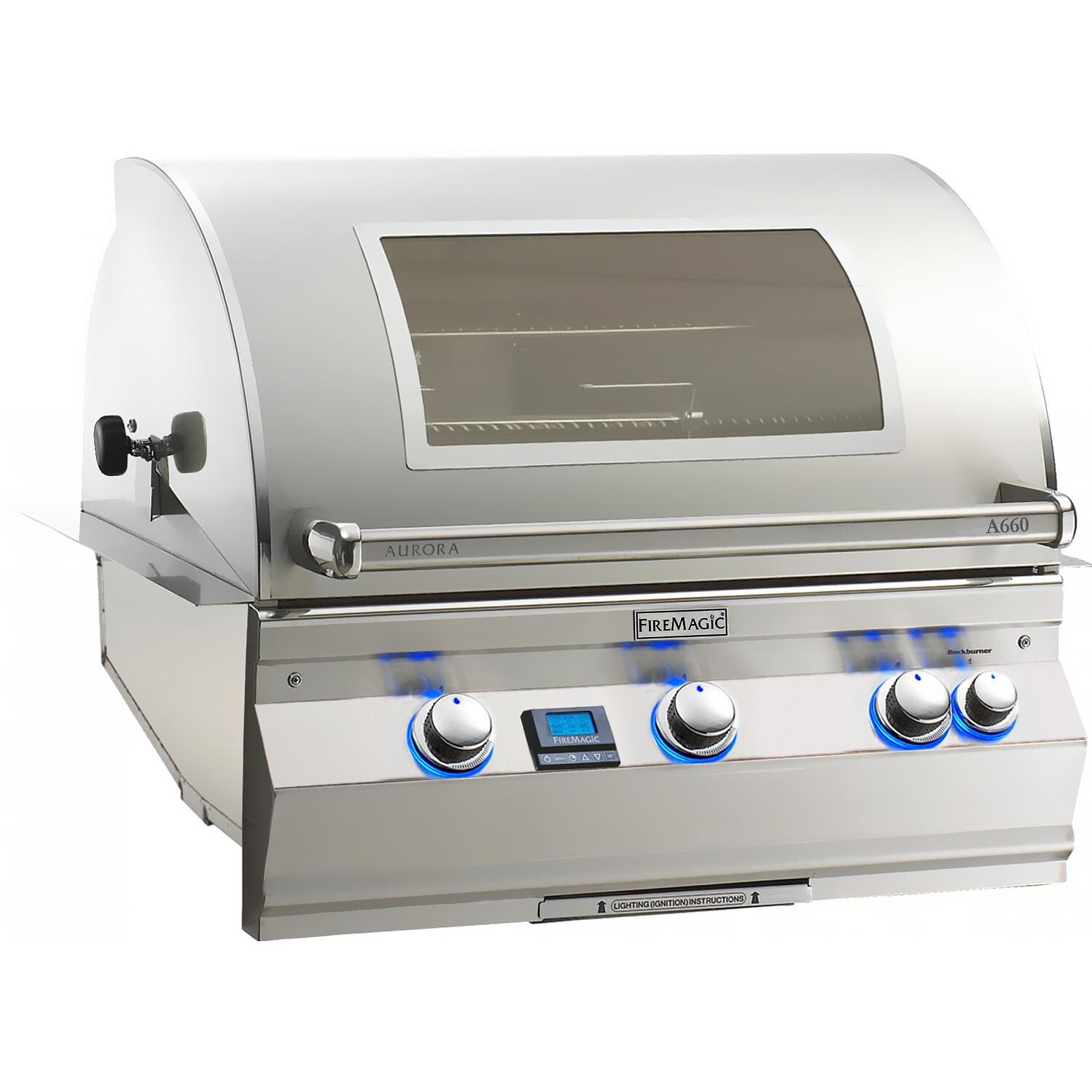 Fire Magic Aurora A660i 30-Inch Built-In Propane Gas Grill With Rotisserie And Magic View Window - A660i-6E1P-W