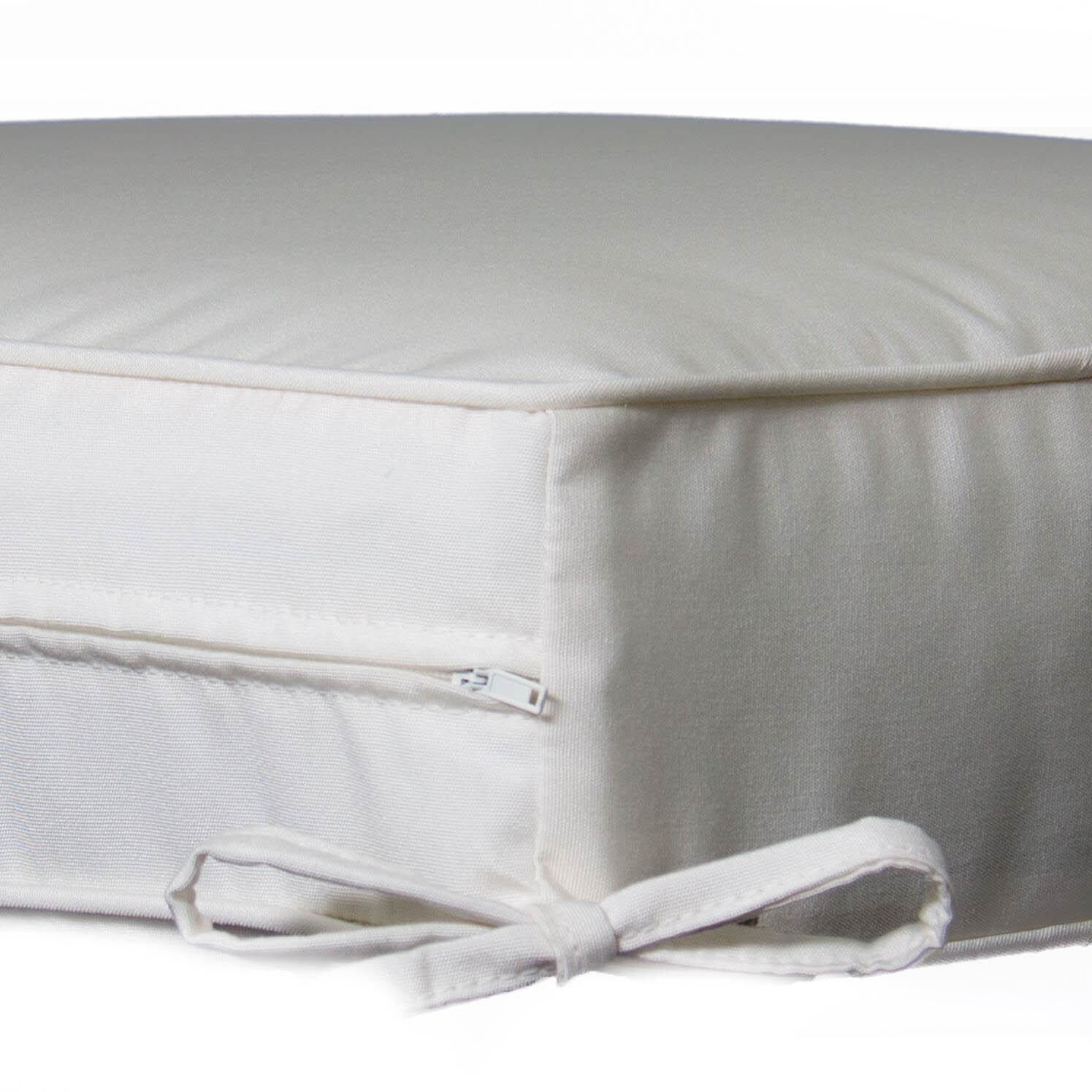 Medium Replacement Ottoman Cushion With Piping - Zipper and Tie Detail thumbnail