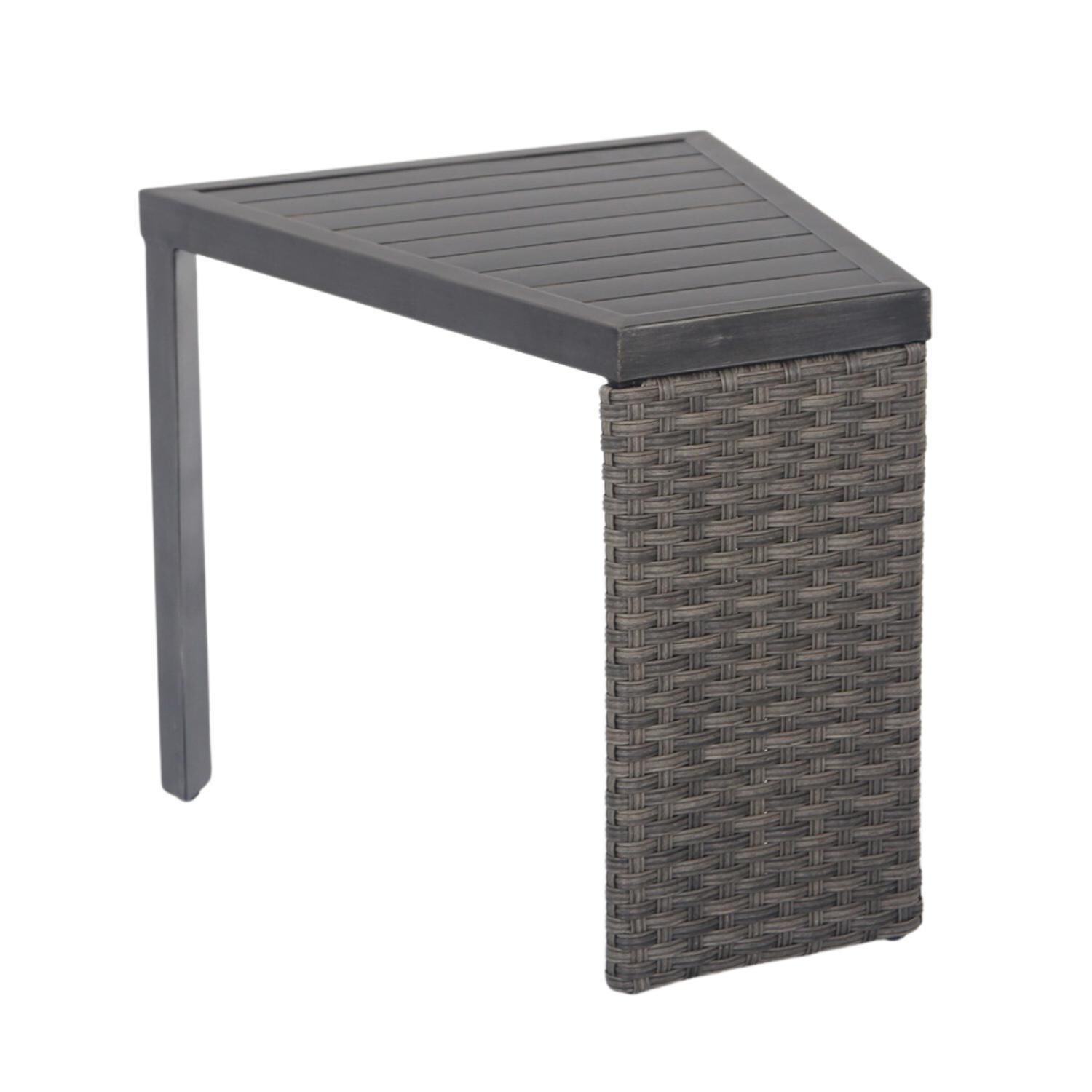 Lakeview Outdoor Designs Catahoula 3 Piece Wicker & Aluminum Patio Conversation Set - Patio Wedge Table thumbnail