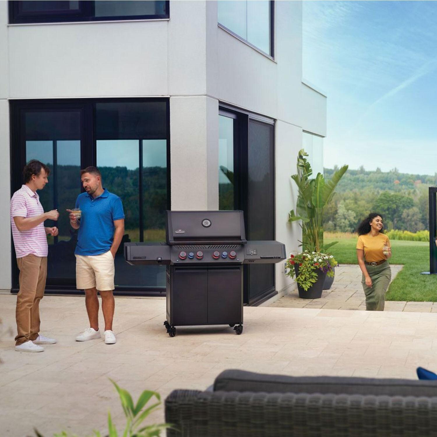 Napoleon P500VXRSIBPK-PHM Phantom Prestige 500 Connected Propane Gas Grill w/ Infrared Side & Rear Burner - Black - Patio Party - Lifestyle