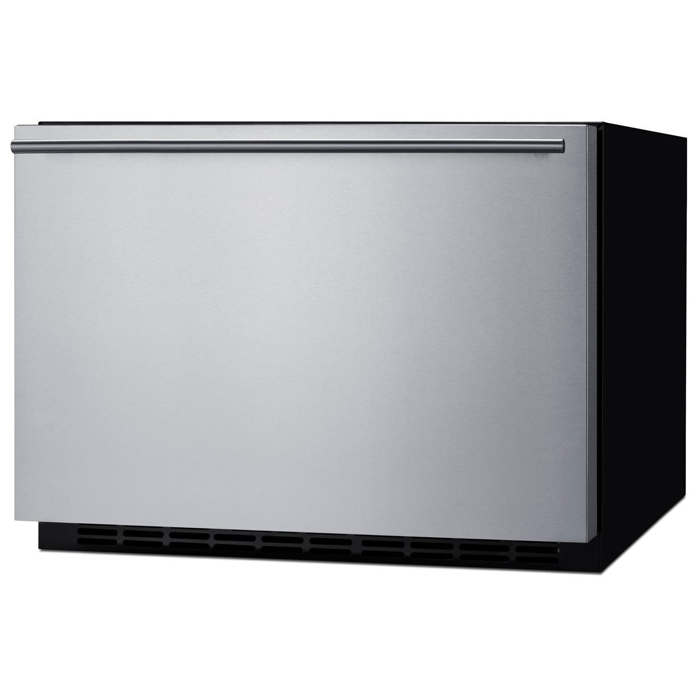 Summit SDR241OS 24-Inch 2 Cu. Ft. Built-In Outdoor Drawer Refrigerator - SS Door & Handle - Angled thumbnail