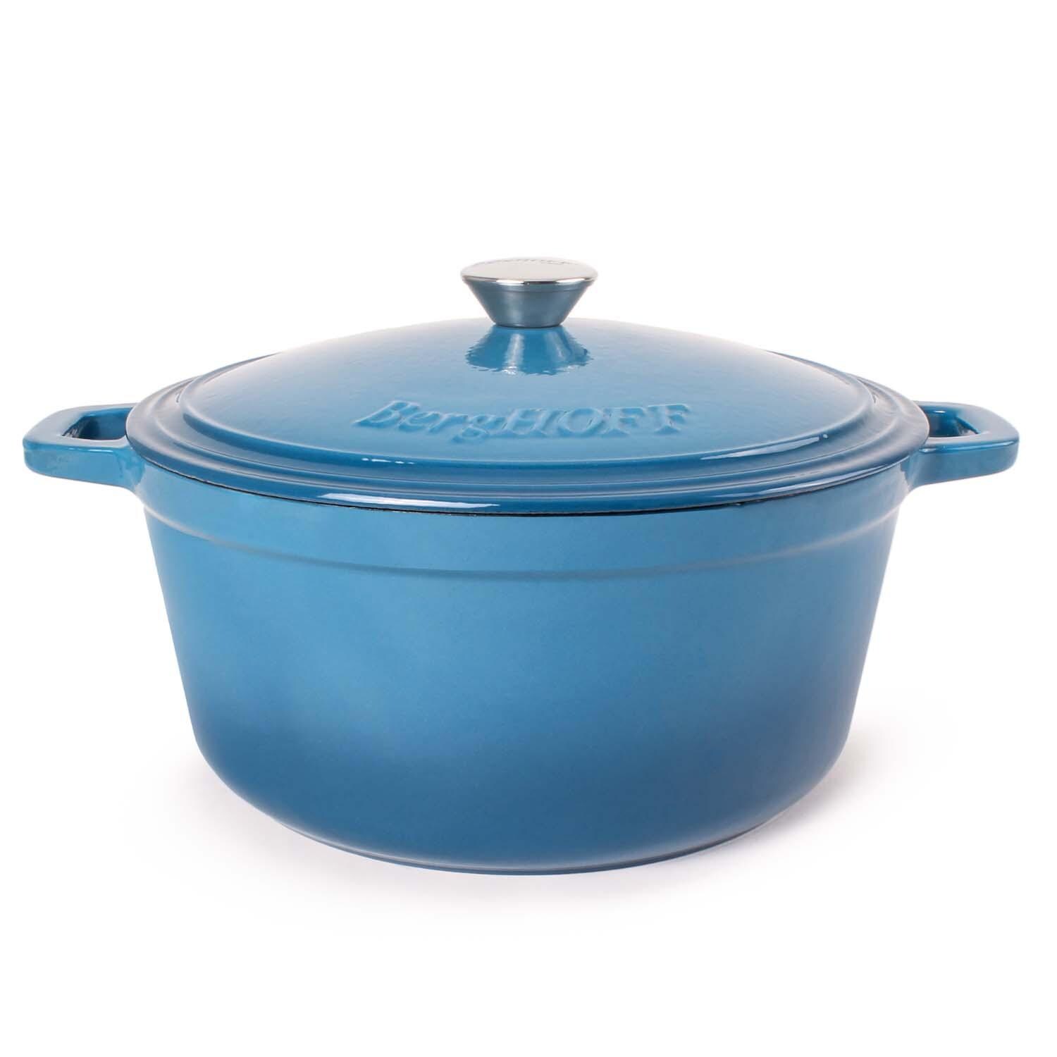 BergHOFF 11-in Neo Cast Iron 7 Qt. Round Dutch Oven w/ Lid - Blue