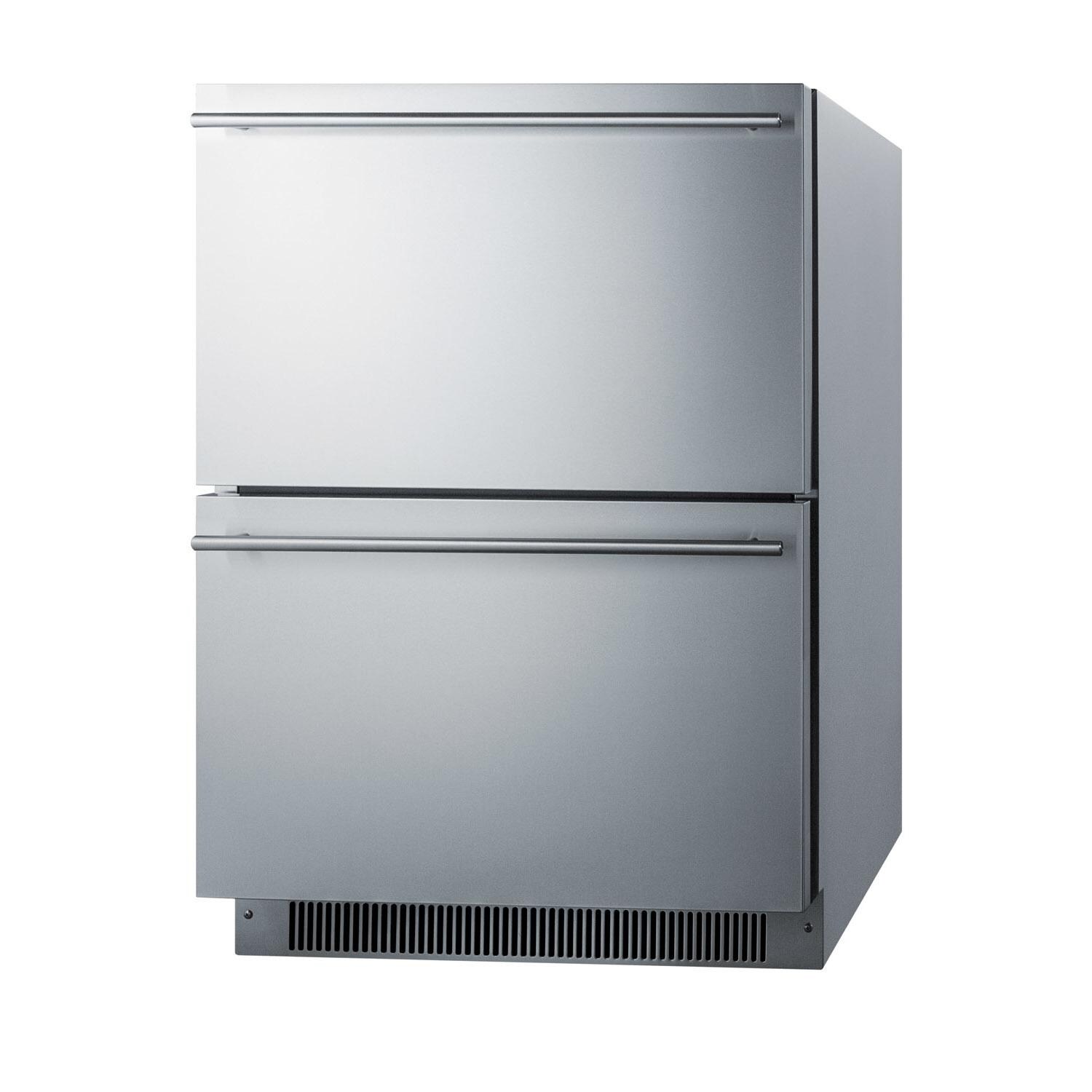 Summit ADRD25OS 24-Inch 4.8 Cu. Ft. ADA Compliant Outdoor Double Drawer Compact Refrigerator - Side View thumbnail