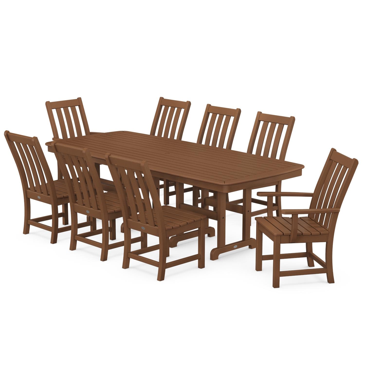 POLYWOOD Vineyard 9Piece Nautical Dining Set Teak BBQGuys