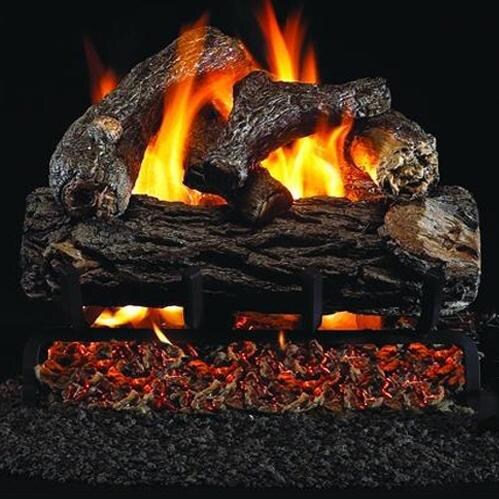 Peterson Real Fyre 19-Inch Golden Oak Designer Plus Outdoor Log Set With Vented Natural Gas Stainless G45 Burner - Match Light