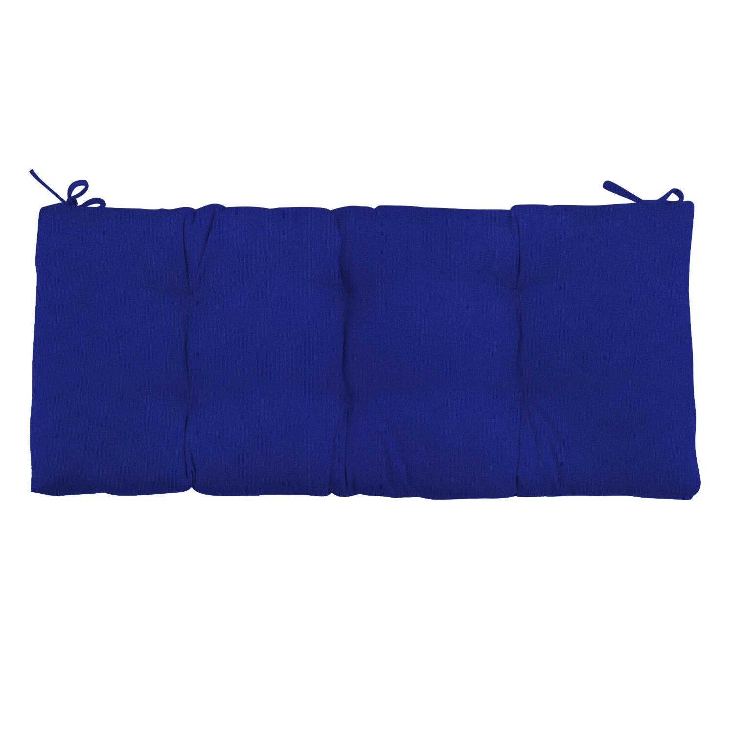 Sunbrella Canvas True Blue Medium Outdoor Replacement Bench Cushion By UltimatePatio.com - Top View