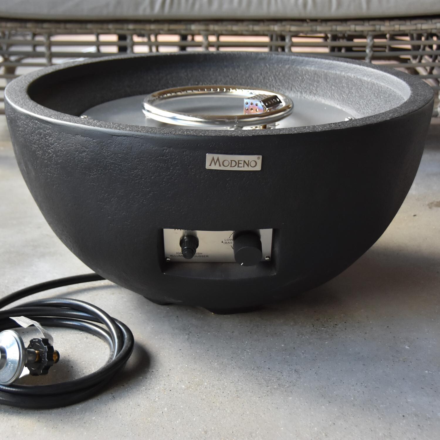 Elementi OFG119-NG Modeno Jefferson 26-Inch Natural Gas Fire Bowl - Controls thumbnail