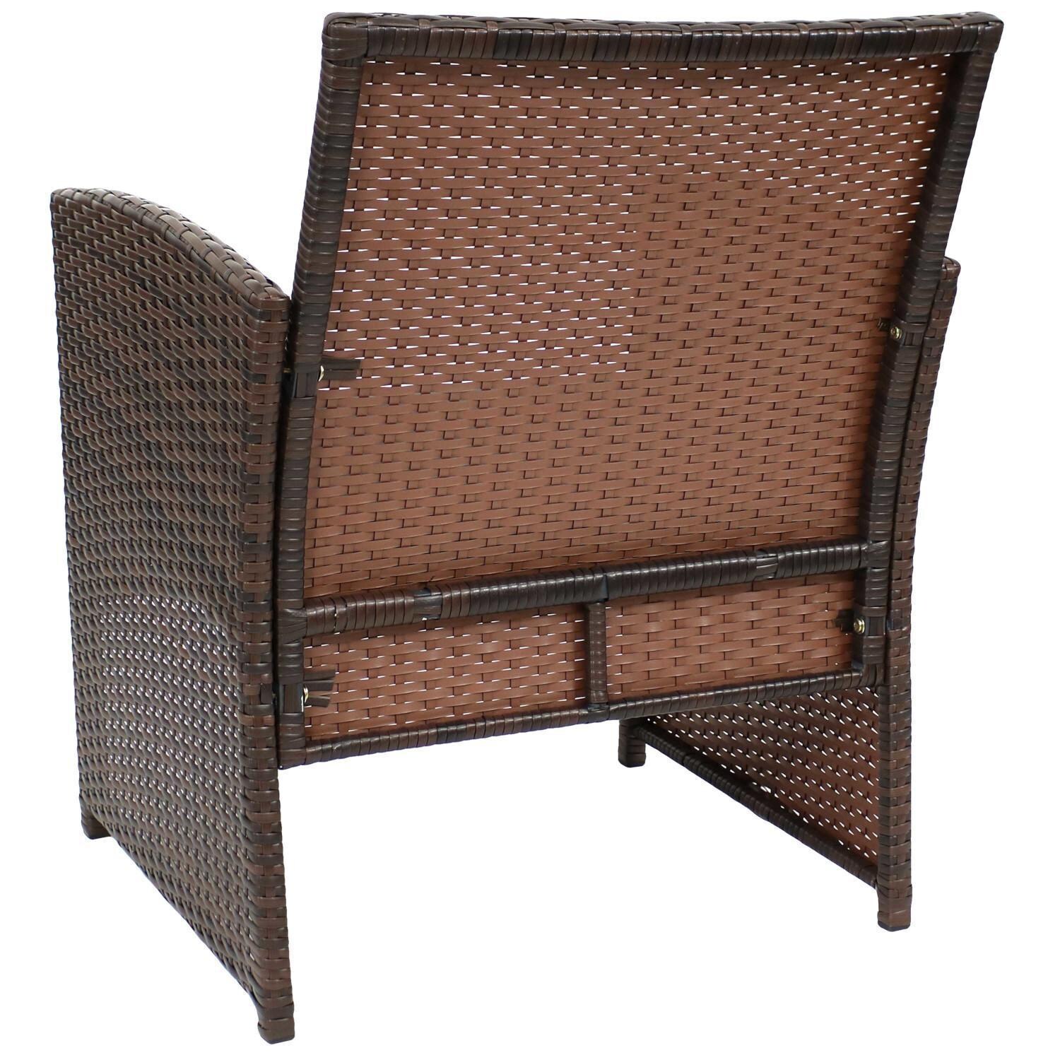 Ultimate Patio Mixed Brown Rattan 4-Piece Patio Set - Back of Chair - Detail thumbnail