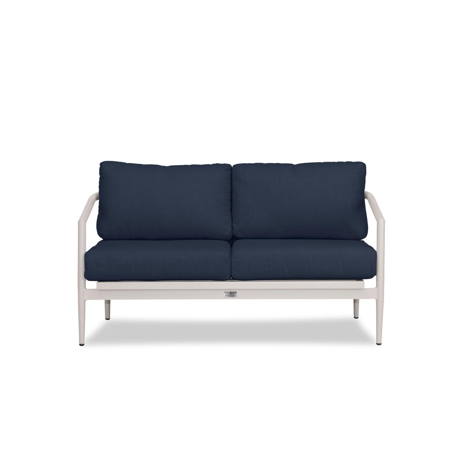Lakeview Midnight Cove 5 Pc Aluminum Sofa Seating Set in Urban Stone/Spectrum Indigo - Loveseat - White Background thumbnail