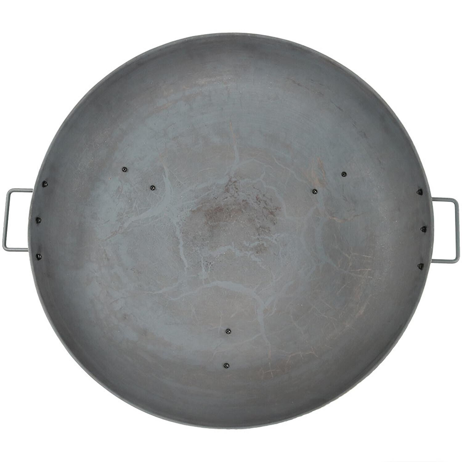 Ultimate Patio Rustic 34 Inch Round Cast Iron Wood-Burning Fire Pit in Dark Gray - Bowl Construction - Detail thumbnail