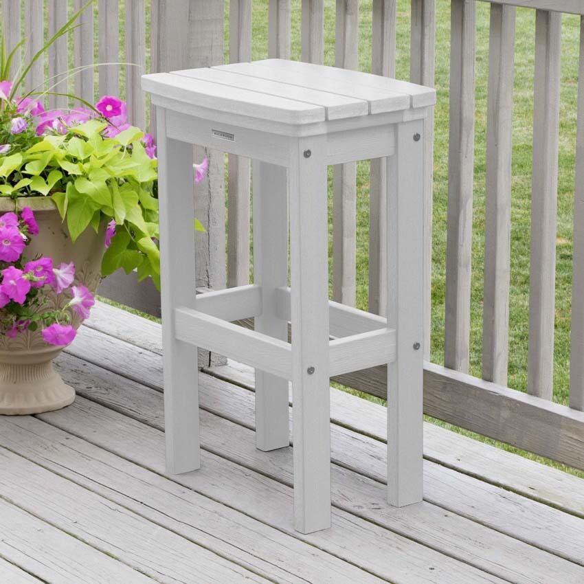 Hart Lane Polyresin Bar Stool in White By Lakeview Outdoor Designs - Angled - Lifestyle thumbnail