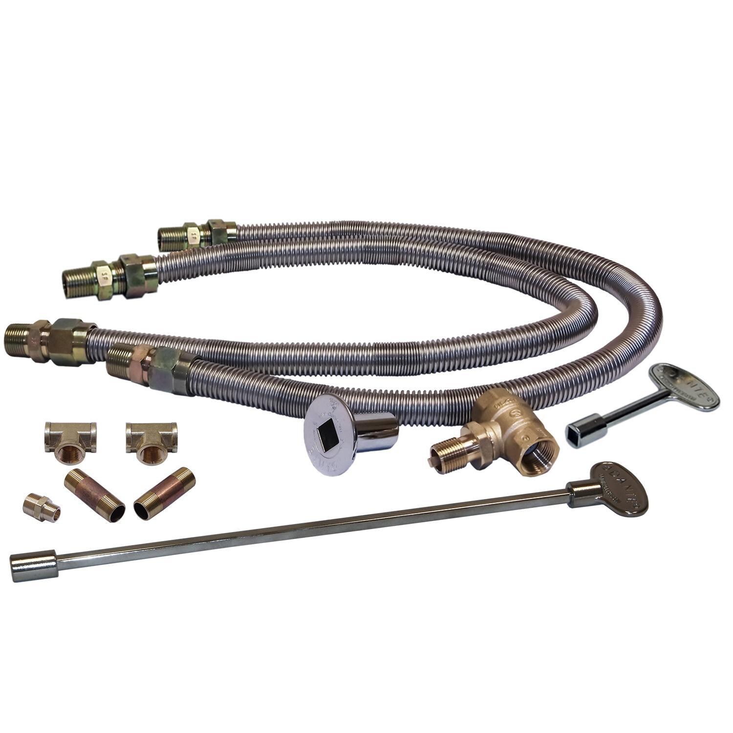 Warming Trends CFBT290NGALPL4414FK2 44 X 14-Inch Linear Natural Gas Fire Pit Burner Kit W/ 38 X 7.25-Inch Tree-Style CROSSFIRE Brass Burner - Flex Kit Components