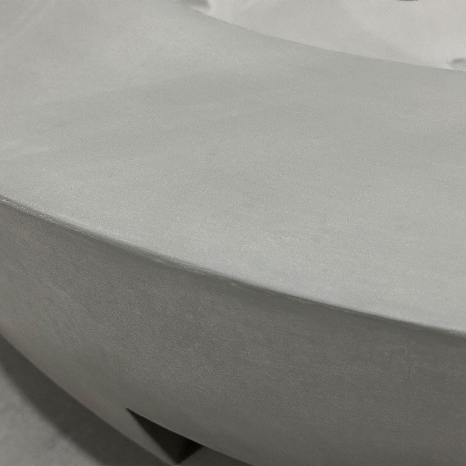 Elementi Lunar Bowl 42-in Natural Gas Concrete Fire Table in Light Grey - Corner - Detail thumbnail