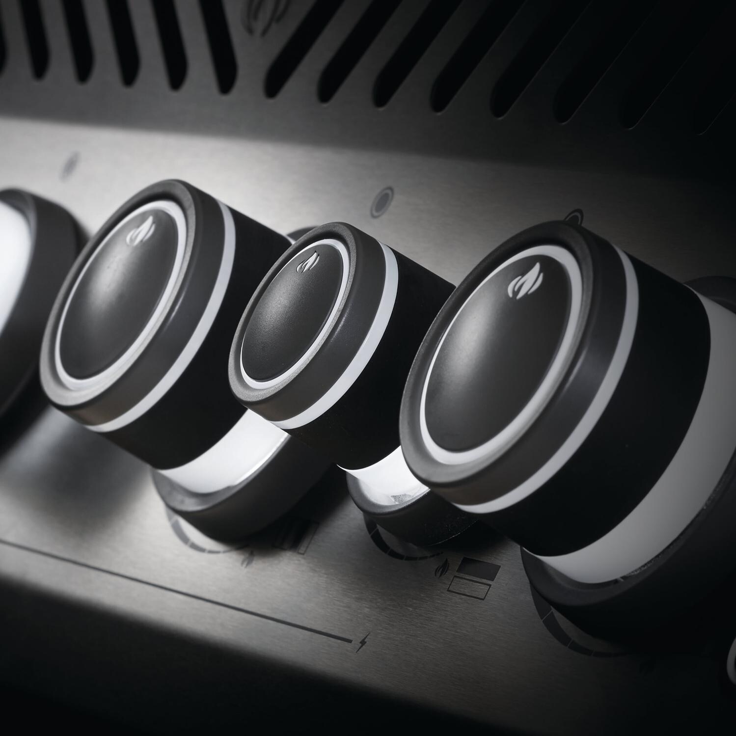 Napoleon RSE525RSIBPSS-1 Rogue SE 525 RSIB Propane Gas Grill with Infrared Rear Burner and Infrared Side Burner - Stainless Steel - Illuminated Burner Control Knob Detail thumbnail