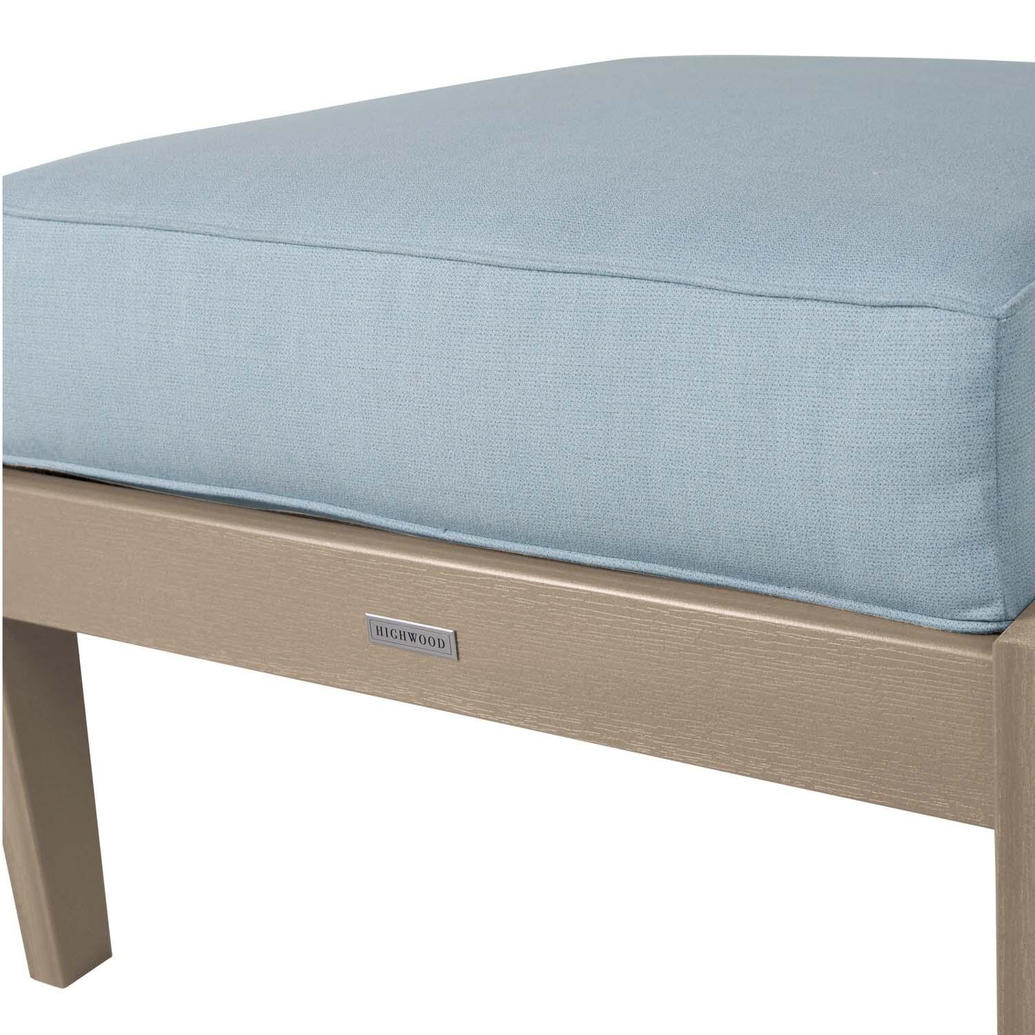 Blushing Bay Recycled Plastic Ottoman in Bliss Dew/Woodland Brown by Lakeview Outdoor Designs - Frame - Detail thumbnail