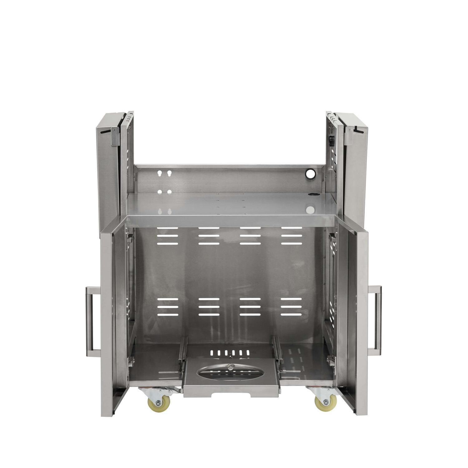 Coyote Outdoor Living Cart for 30 Inch C or SL-Series Grill - Open w/ Shelves Down - White Background thumbnail