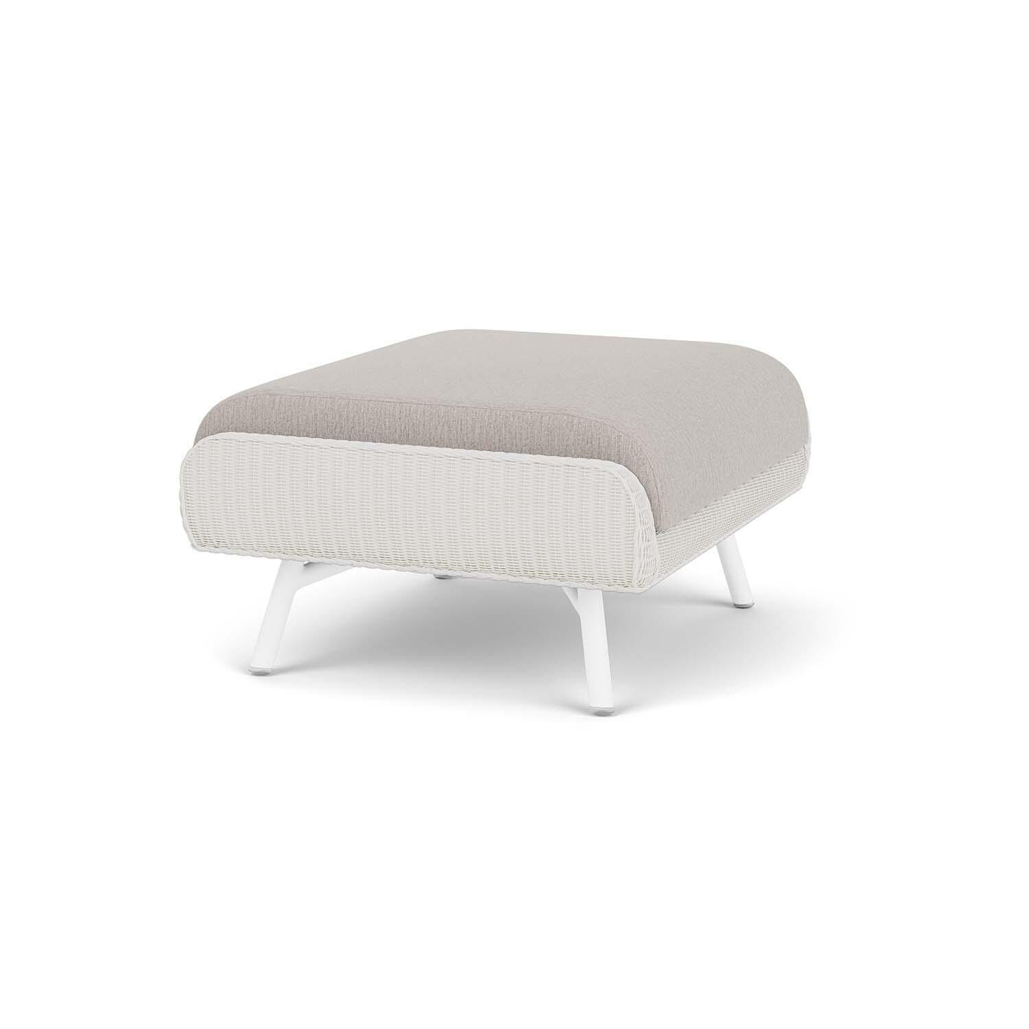 Lloyd Flanders Essence Ottoman W/Remy Cloud Fabric - Matte White Finish - Angled thumbnail