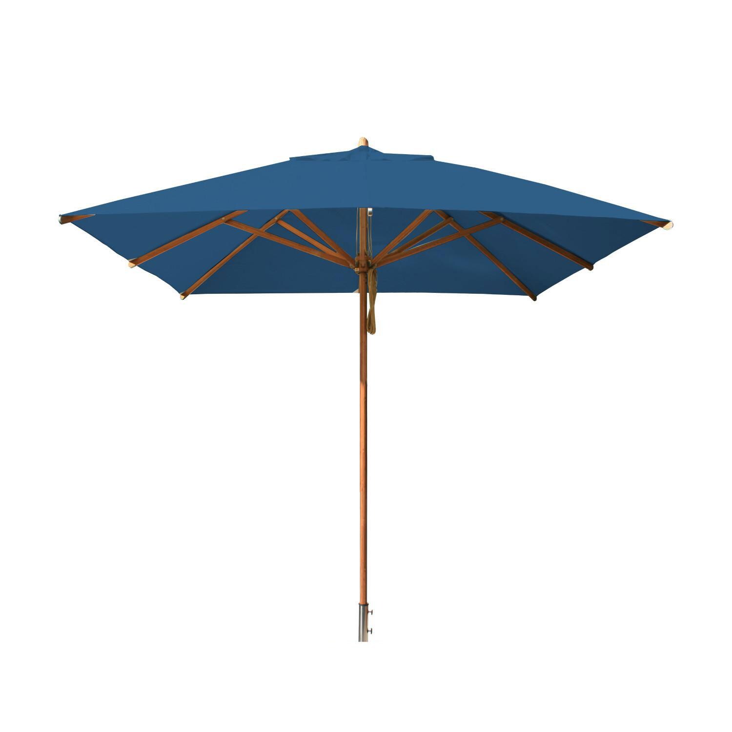 Bambrella Levante 8 1/2 Ft. Square Market Umbrella With Ocean Blue Canopy (Umbrella Base Not Included) thumbnail
