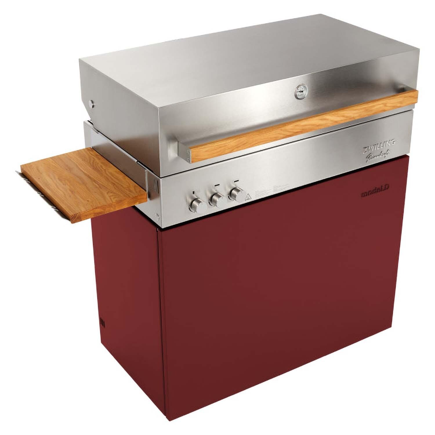 Flammkraft 1030976 Model D Natural Gas Grill - Ruby - Shelf - White Background thumbnail