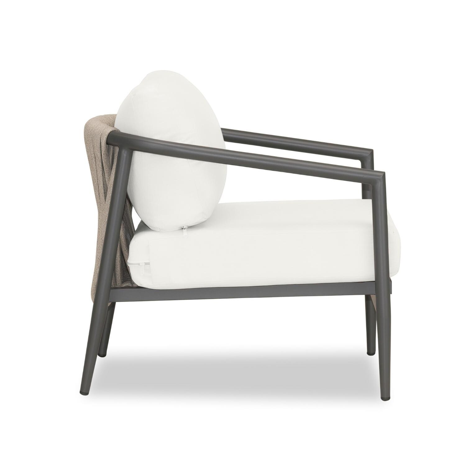 Lakeview Midnight Cove Aluminum Club Chair in Slate/Pebble Gray/Canvas Natural - Side - White Background thumbnail