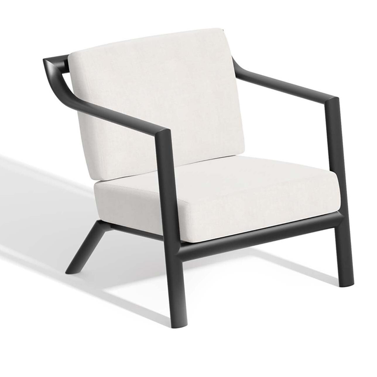 Oxford Garden Markoe Aluminum Club Chair in Carbon/Bliss Linen thumbnail