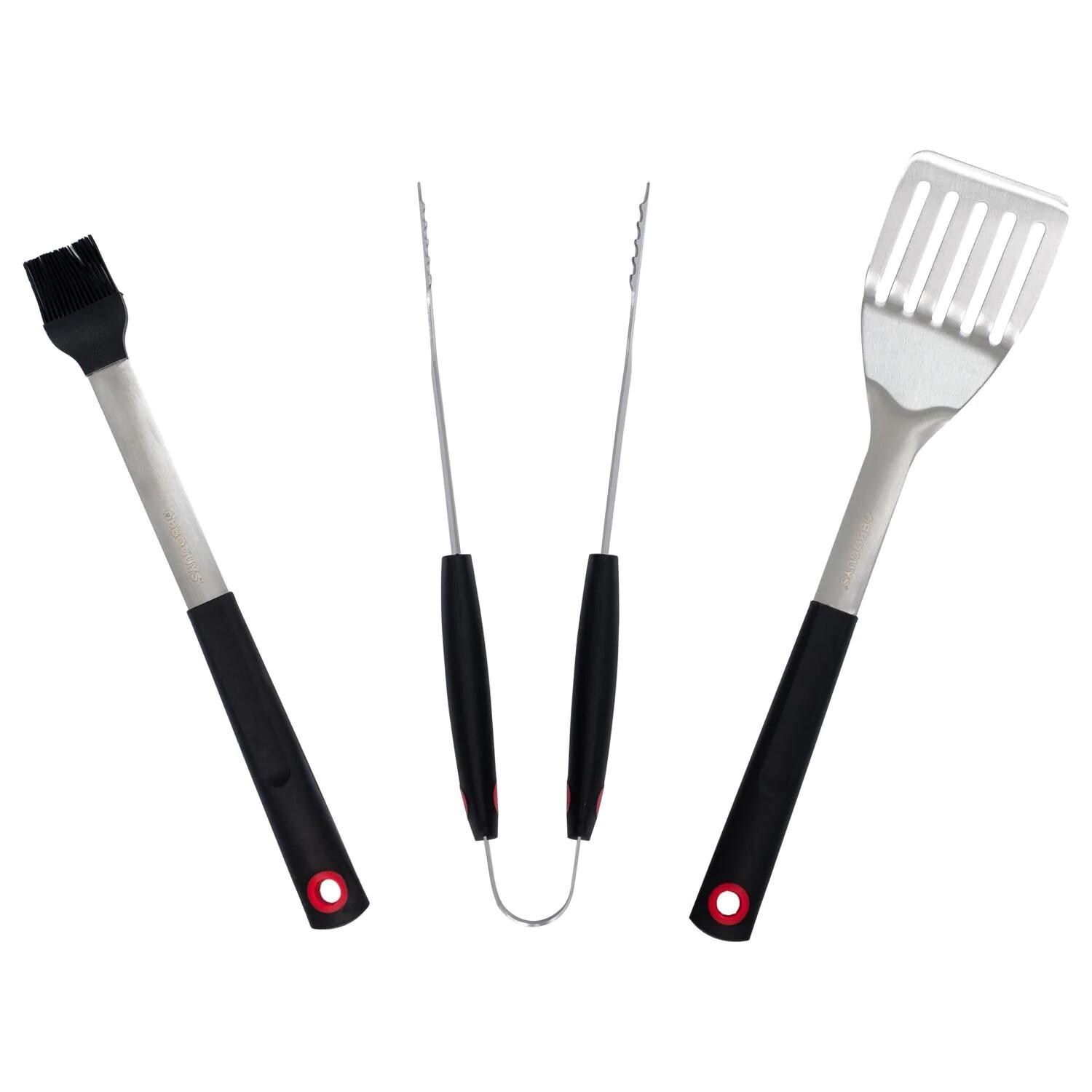 BBQGuys Signature BBQ-3PC-TS 3-Piece Stainless Steel W/ Molded Handles Tool Set thumbnail