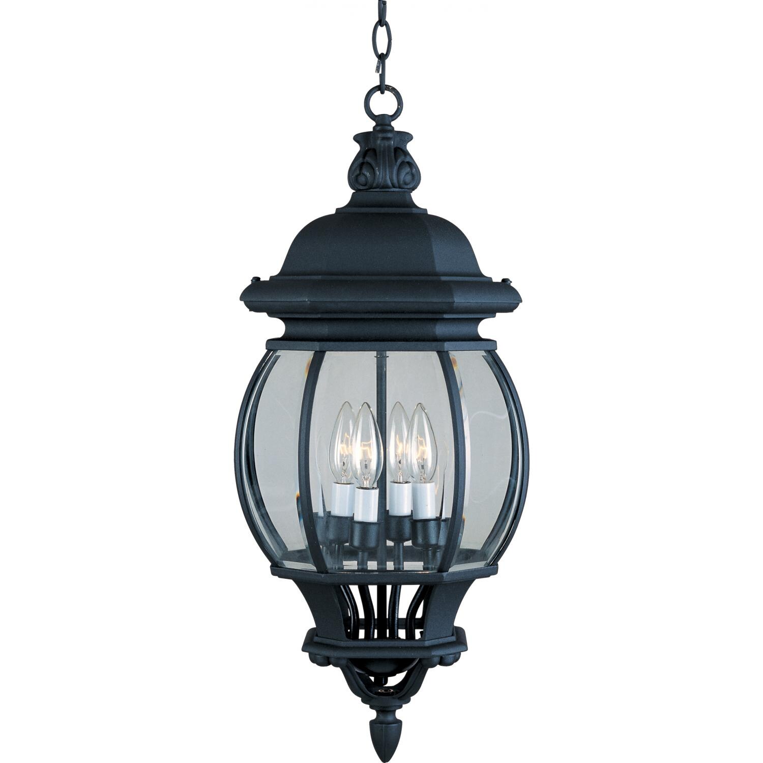 Maxim Crown Hill Four Light 25-Inch Outdoor Hanging Lantern - Black - 1039BK