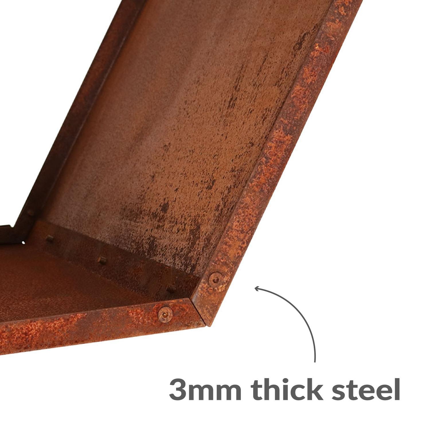 Ultimate Patio 30-Inch Hexagon Rustic Honeycomb Log Rack - Steel Thickness - Detail thumbnail