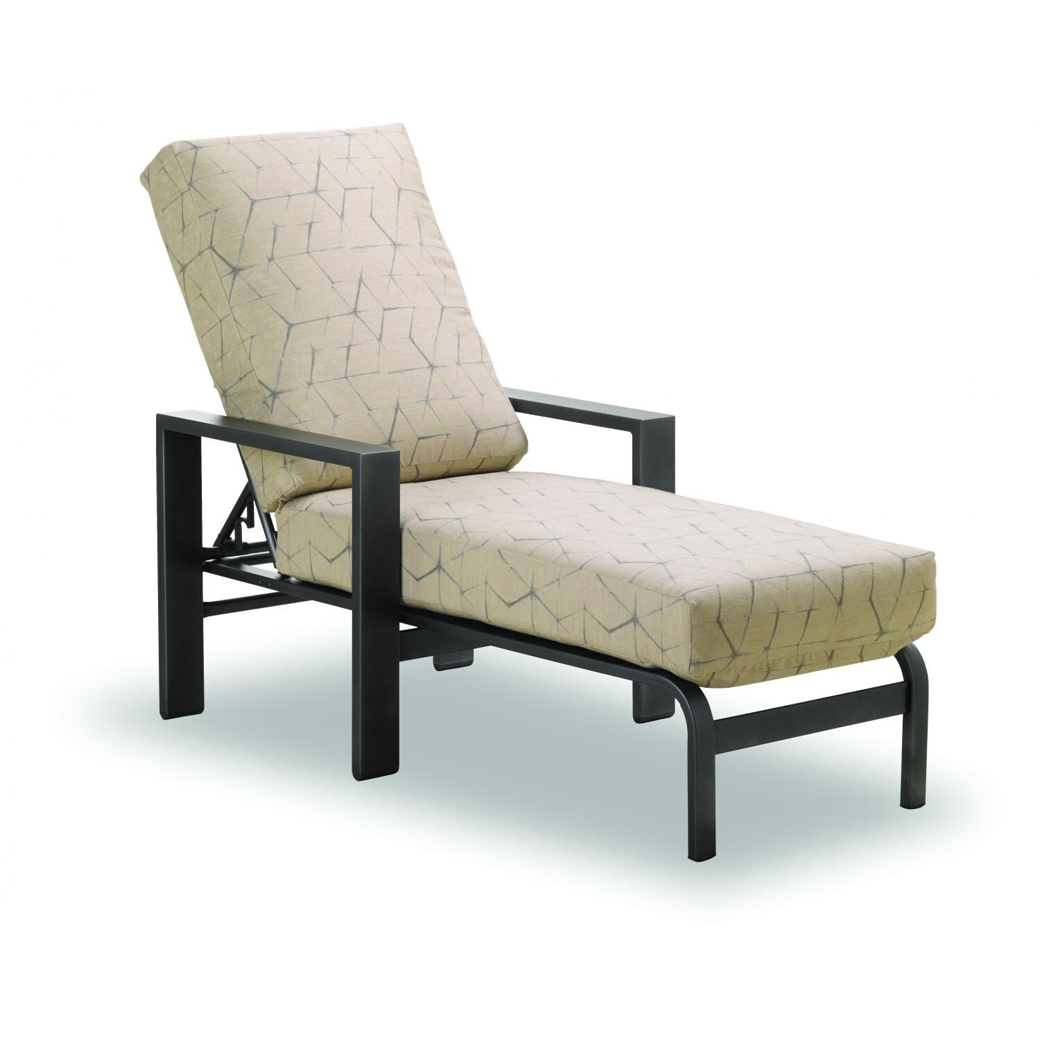 Larssen Aluminum Patio Four-Position Lay-Flat Chaise Lounge By Telescope Casual - Textured Graphite/Piper thumbnail