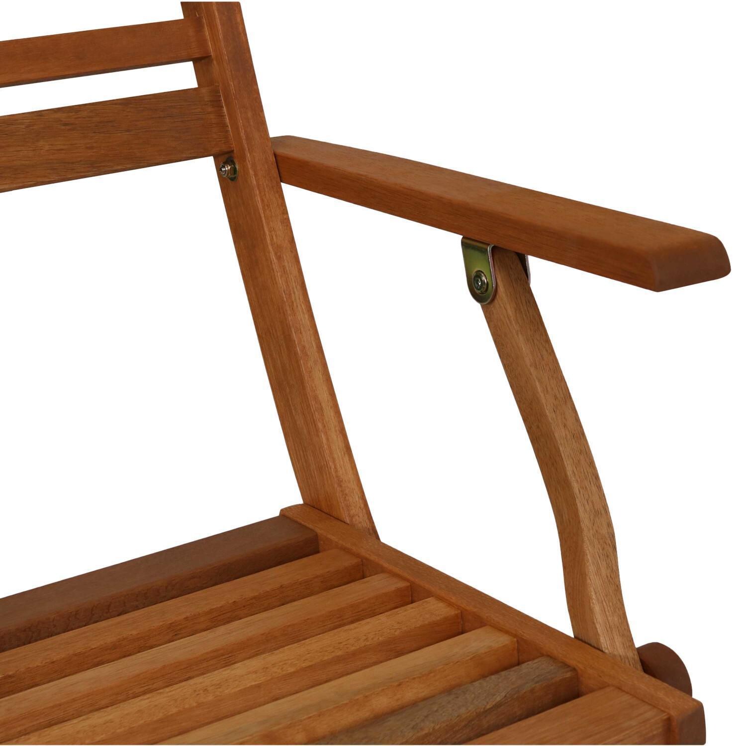 Ultimate Patio Meranti Wood Outdoor Folding Patio Armchairs - Chair Arm & Seat thumbnail