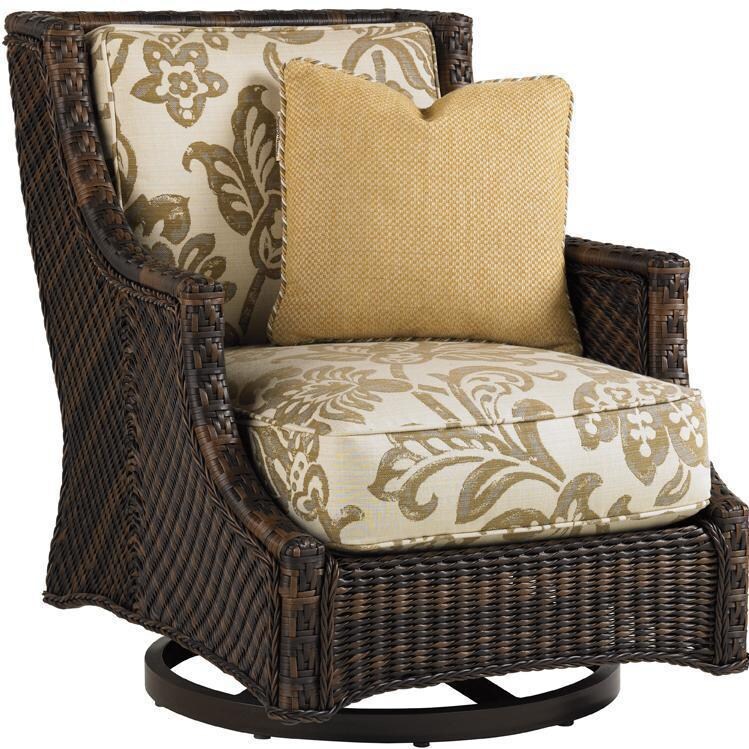 Tommy Bahama 3170-11SW Island Estate Lanai Wicker Patio Swivel Club Chair - Front thumbnail