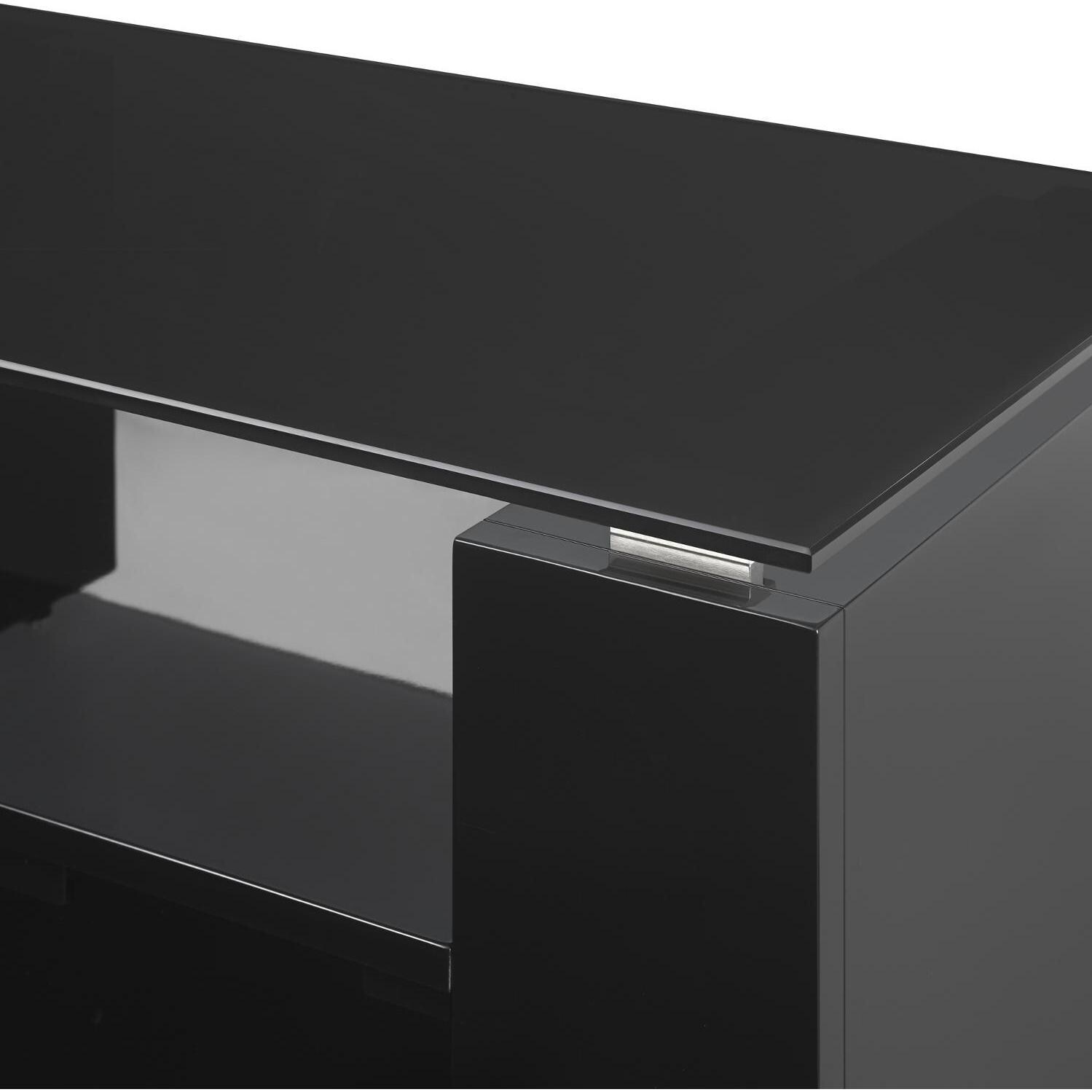 Napoleon NEFP27-1015B 60-inch Foley Electric Fireplace Media Console - Glossy Black - Glass Top Detail thumbnail