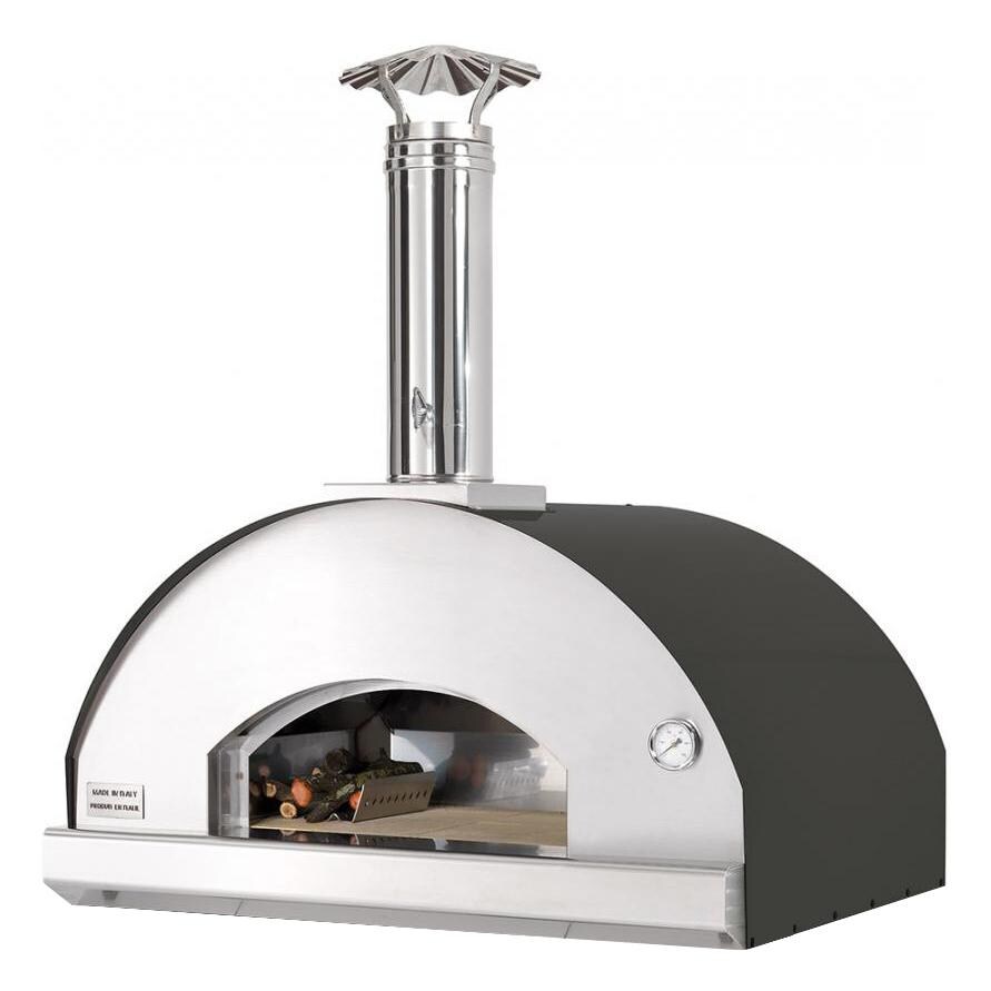 Fontana Forni Forno Toscano Mangiafuoco 39-Inch Countertop Outdoor Wood-Fired Pizza Oven - Black