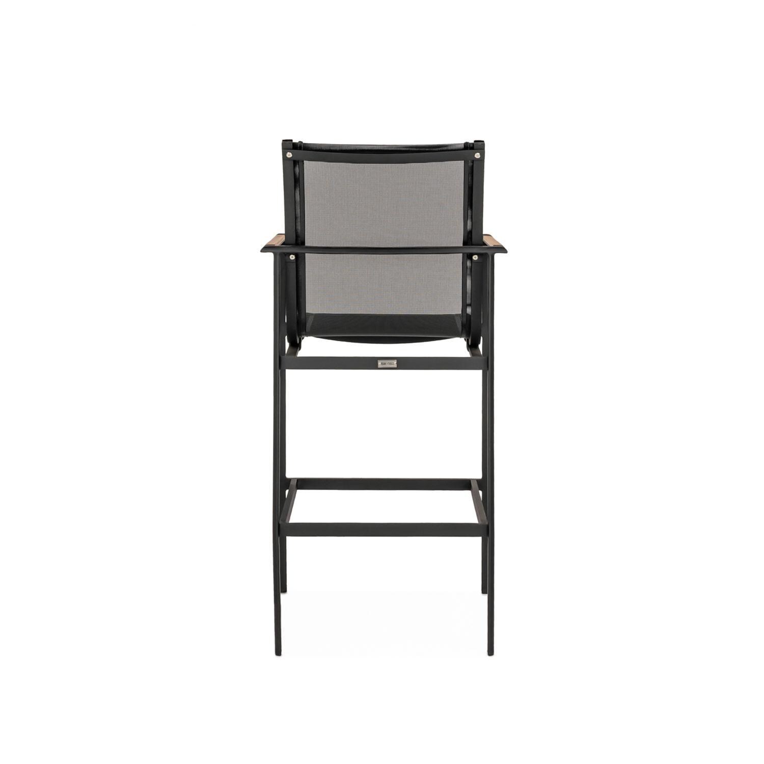 Teak + Table St Barts Aluminum Bar Chair in Black - Back - White Background thumbnail