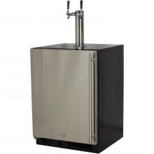 Marvel 24-Inch 5.7 Cu. Ft. Left Hinge Built-in Twin Tap Beer Dispenser - Stainless Steel - ML24BNS2LS