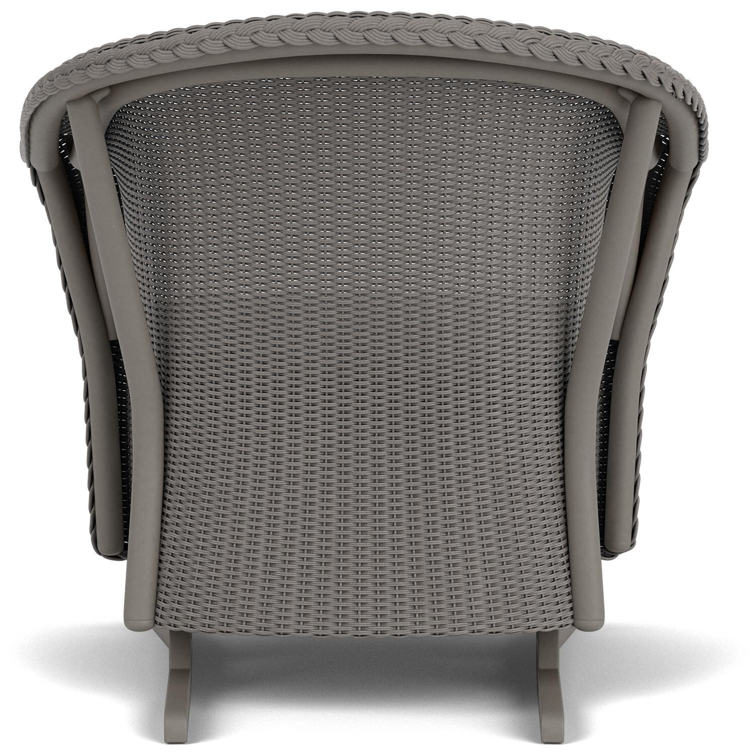 Lloyd Flanders Reflections Spring Rocker W/ Padded Seat in Pewter Finish - Back thumbnail