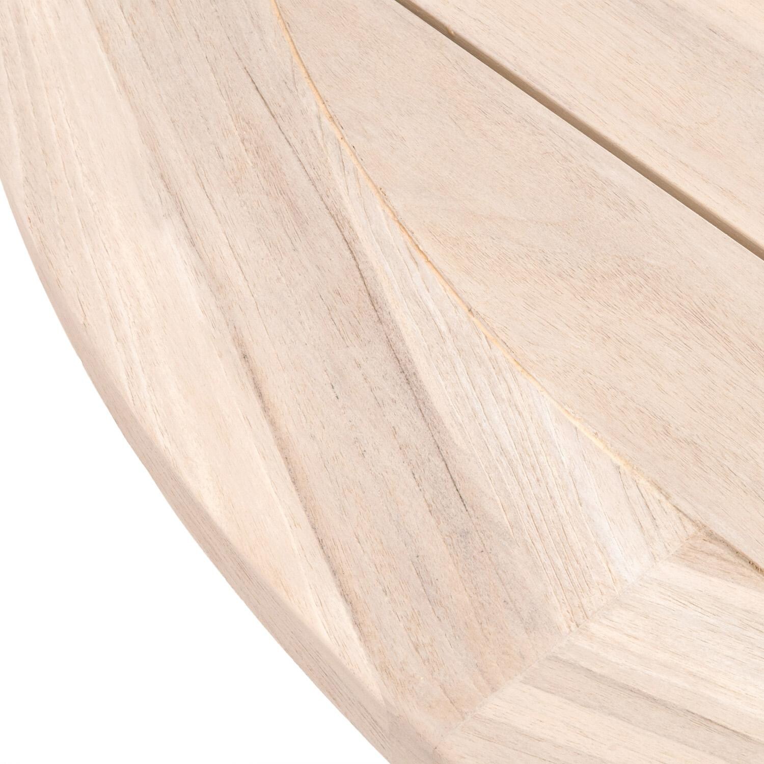 Lakeview 63 Inch Gray Teak Round Dining Table - Top Detail thumbnail