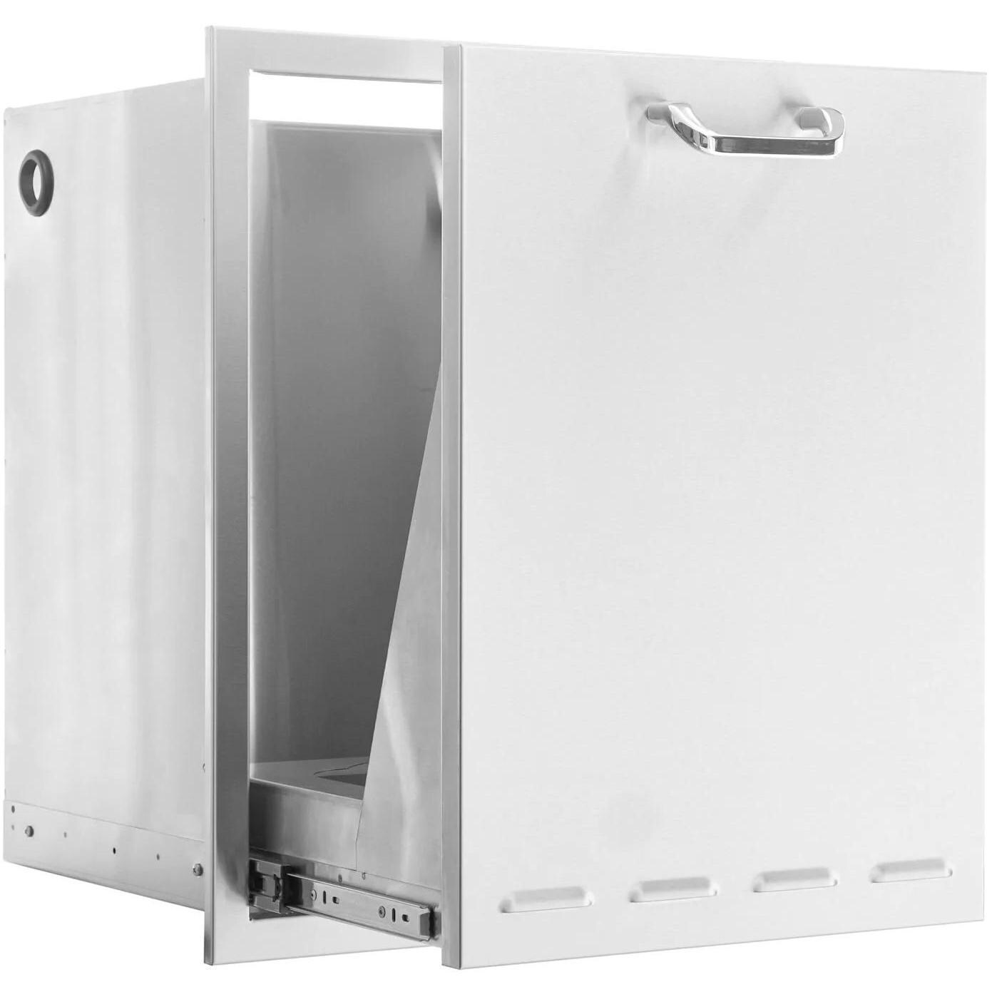 BBQGuys Signature 20-Inch Stainless Steel Roll-Out Trash or Propane Tank Drawer - Drawer Open - White Background thumbnail