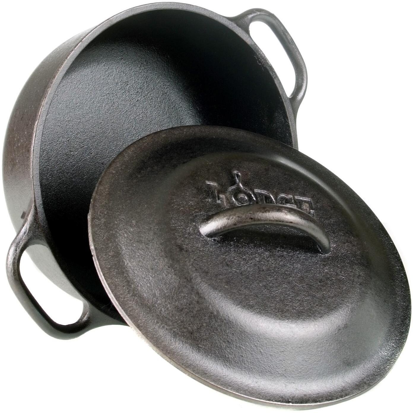 Lodge Seasoned Cast Iron Serving Pot With Iron Cover - Lid thumbnail