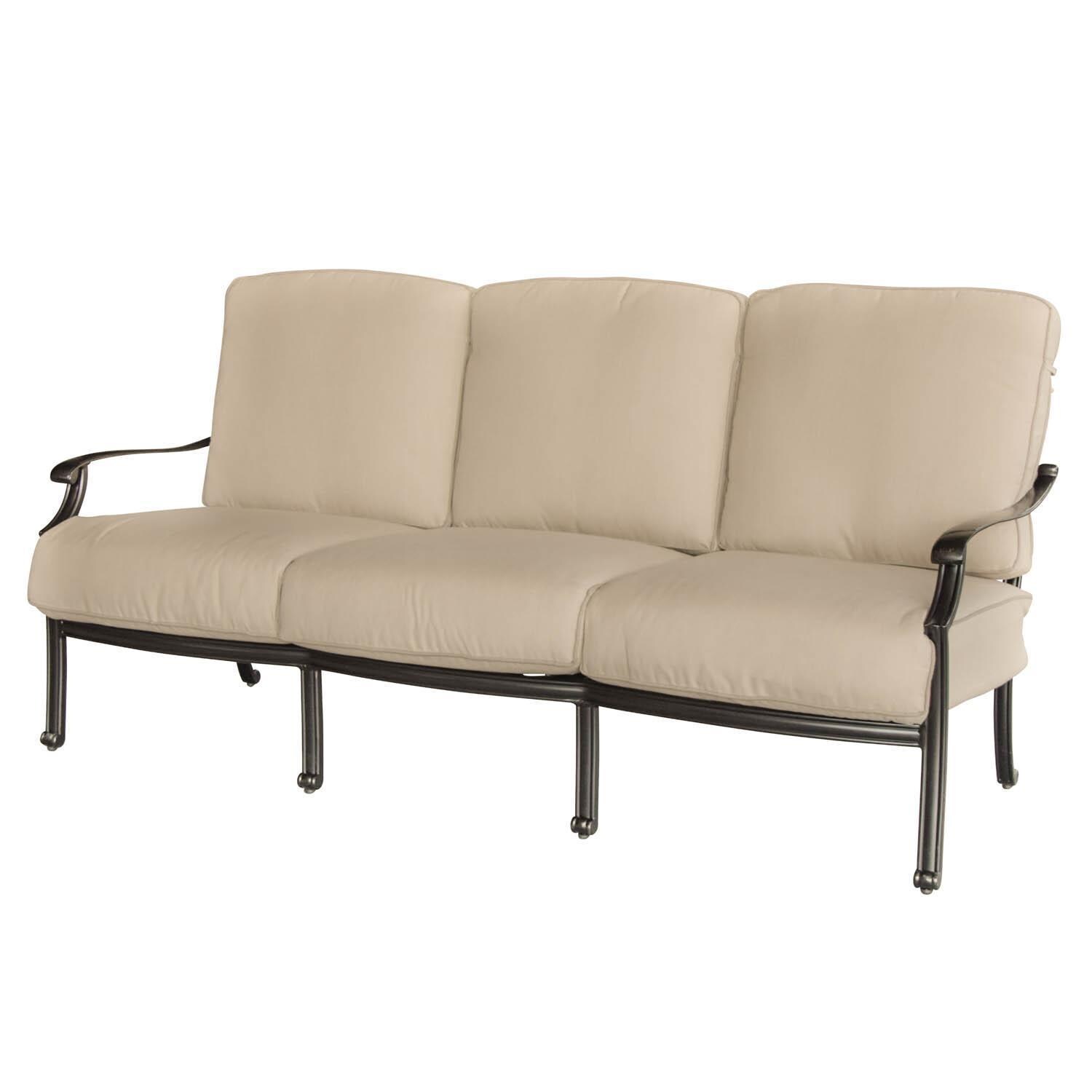 Carondelet Cast Aluminum Patio Sofa W/ Sunbrella Spectrum Sand Cushion thumbnail