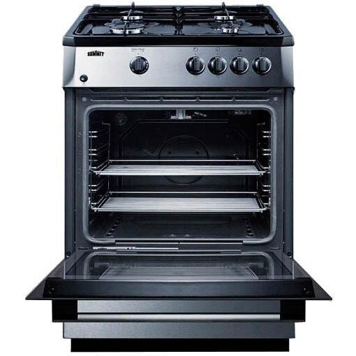 Summit 24-Inch 4-Burner Slide-In Gas Range - Black - PRO24G - Open View thumbnail